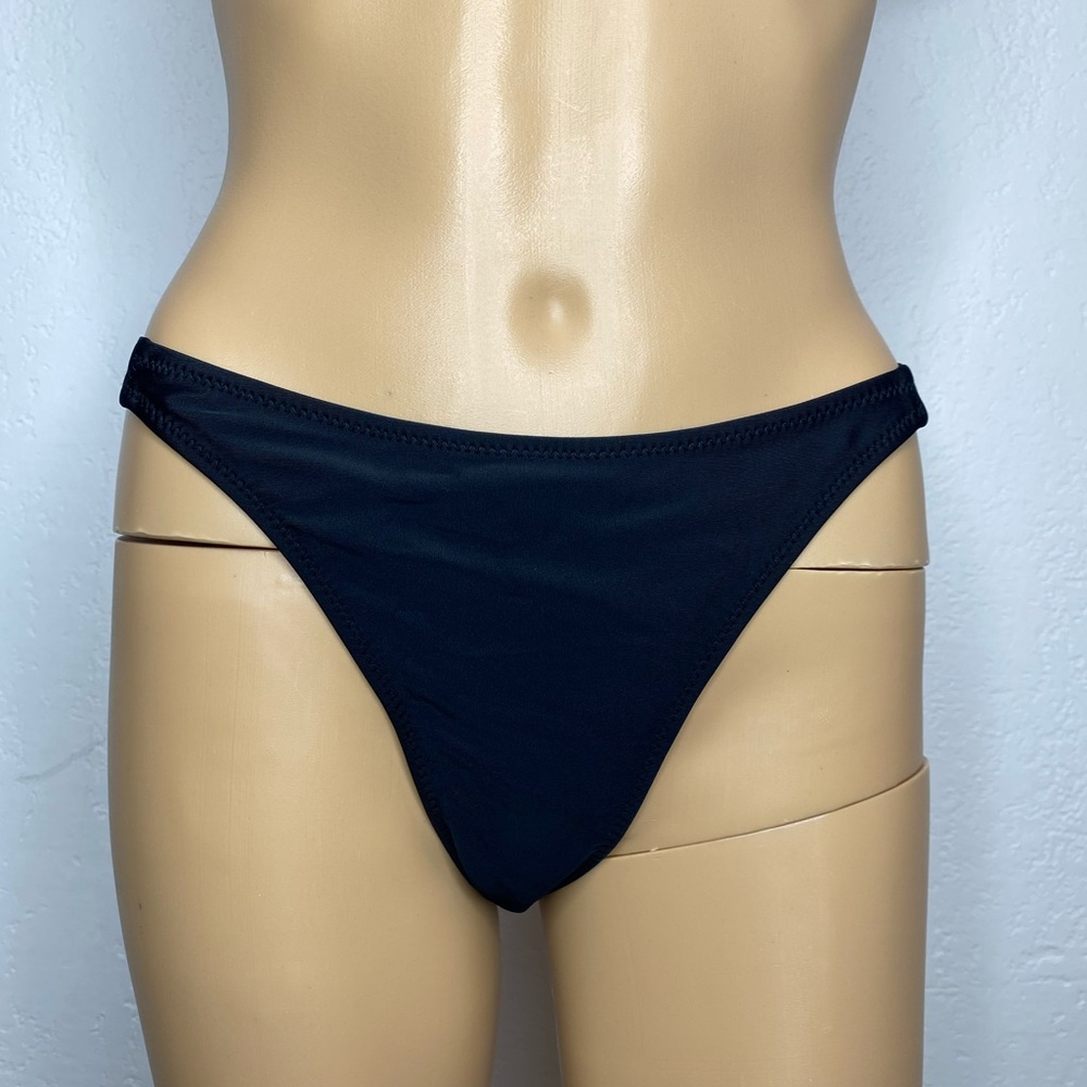🆕 Kamoni High Rise Thong Swim Bottom Women’s Size M Black